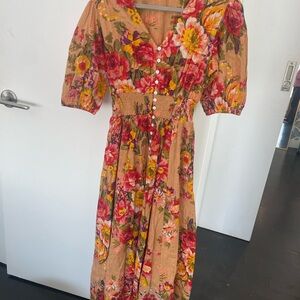 NWOT Talisman SZ S Floral Boho Button-Down Maxi Dress